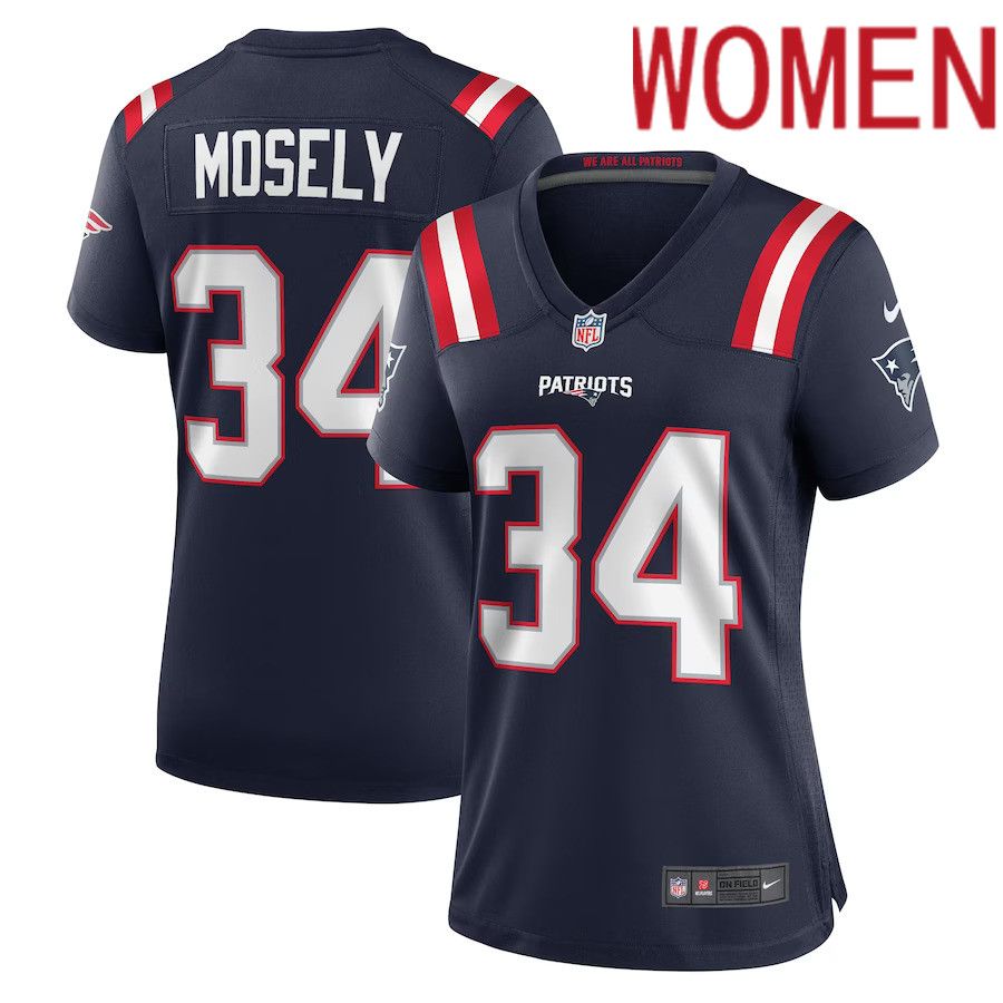 Women New England Patriots #34 Quandre Mosely Nike Navy Home Game Player NFL Jersey